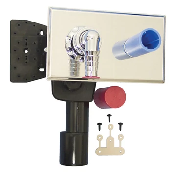 HL 405ECO Mosógép-szifon falba süllyesztve DN40/50, nyomócső-csonknak előkészítve, 110x180 nemesacél fedéllel (HL.405ECO)