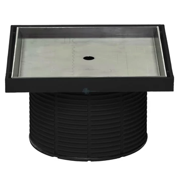 Styron magas padlórács 15x15, burkolható, fekete(STY-505-B-FF)