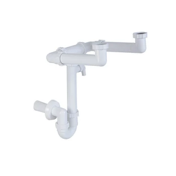 Styron kétmedencés mosogató csőszifon, helytakarékos (STY-642)