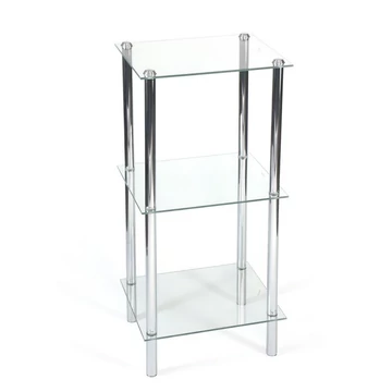 AWD Háromszintes üvegpolc, króm vázzal, 740x350x290 mm (02040014)