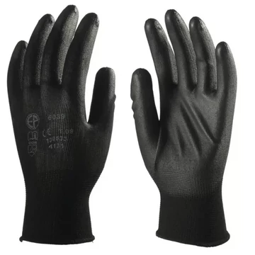 Flexo Tenyéren mártott vékony védőkesztyű, fekete, 11-es méret (6041)