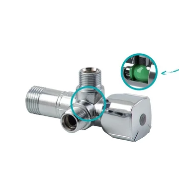 ARCO TWIN Kombinált sarokcsap, 4 állásos (mosógép + mosogató), 1/2"-3/8"-3/4" (CQ4102)