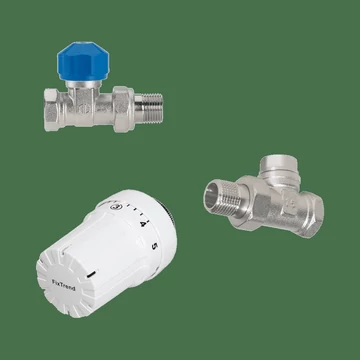 FIXTREND Termosztatikus radiátorszelep, egyenes kivitel, 1/2" (90481500522)