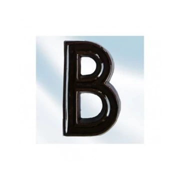 Házszám, fém, "B", nagy, barna