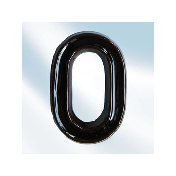 Házszám, kerámia, "0"-as, barna