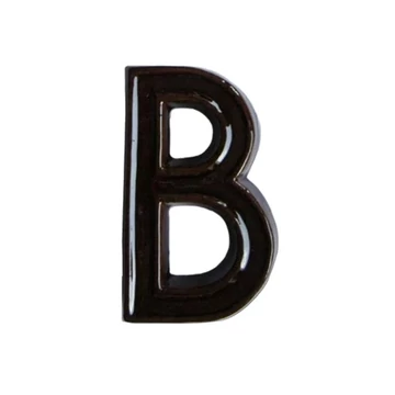 Házszám, kerámia, "B", barna