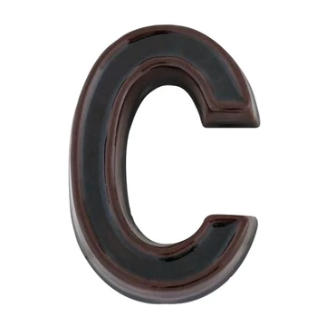 Házszám, kerámia, "C", barna