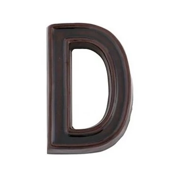 Házszám, kerámia, "D", barna