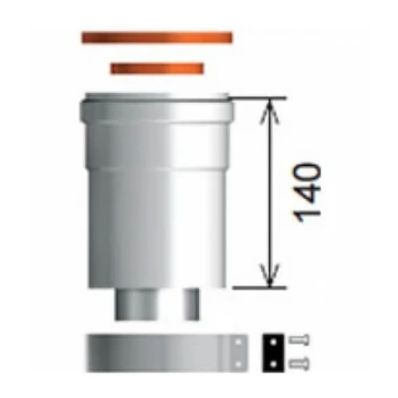 Heizer Függőleges indító idom 60/100 mm, füstgázelvezetéshez