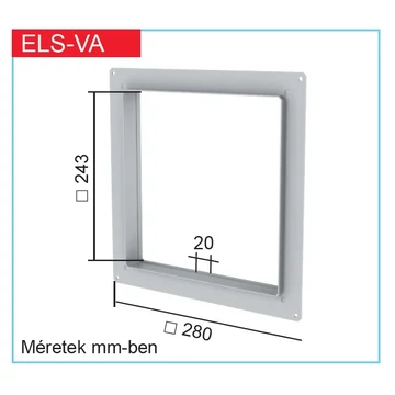 Helios ELS-VA adapterkeret ELS ventilátorokhoz, előfalas beépítéshez (00008189)