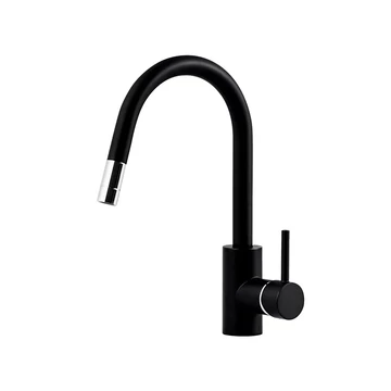 Mofém Junior Evo kihúzható perlátoros mosogató csaptelep, fekete (25.938.28.0N)