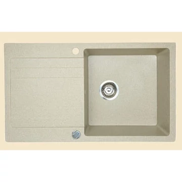 Riva 1C1E gránit mosogató, 860 x 500 mm, Fehér (ZYV-A 113)