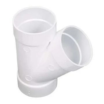 Központi porszívó 45°-os dupla ág idom, fehér