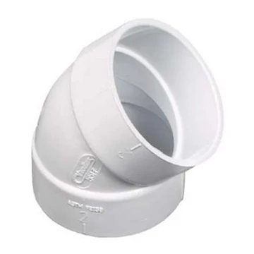Központi porszívó PVC könyök, 2", 45° BB