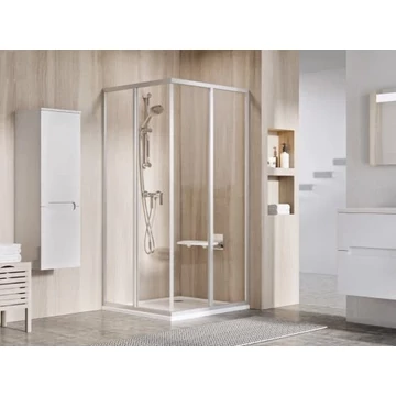 Ravak Supernova SRV2-80 S zuhanyfal, Grape üveg, fehér profil (Komplett kabinhoz)