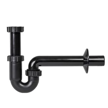 Styron csőszifon 32-es, fekete, leeresztővel (STY-638-32-1-B)