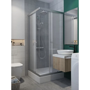 Meta Projecta zuhanykabin, 90 cm, szögletes, átlátszó üveg (34250-01-01M / 18650)