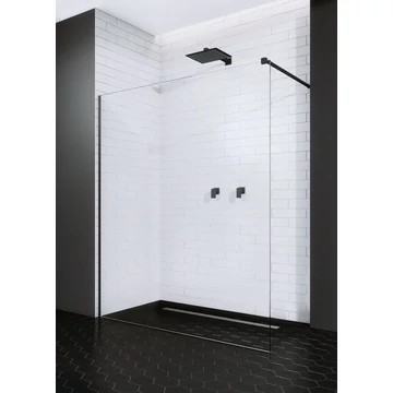 Meta Modo New II Black Walk-in zuhanyfal, 80 cm, fekete profil (389084-54-01)