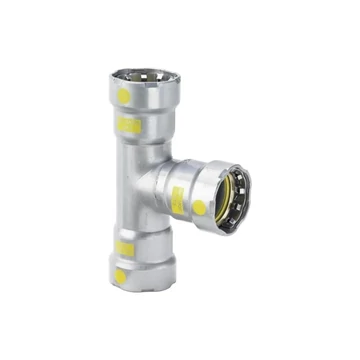 Viega Megapress G szűkített T-idom, 1" - 1/2" - 1" belső menettel (739683)