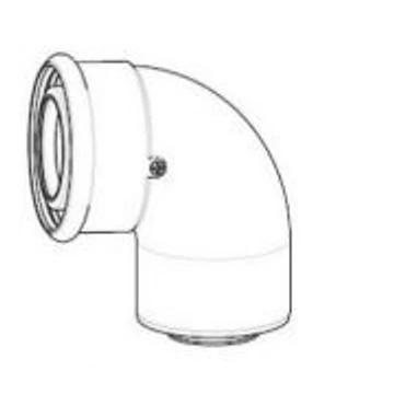 Brilon PPs/Alu koncentrikus könyök idom, 80/125 mm / 90° (PAKO801259)