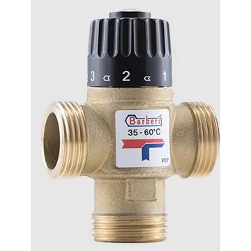 Barberi Termosztatikus 3-járatú keverőszelep 3/4" KM, 35-60°C, Kvs 1,6 (V07M20NAB)