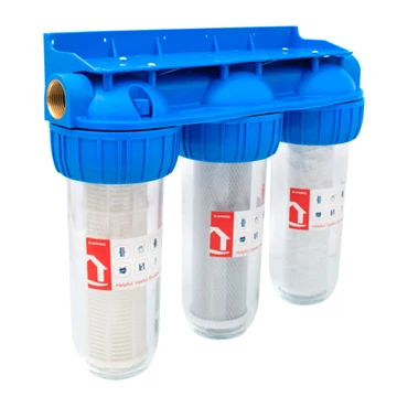 Ermetiq 10" 3 részes poharas vízszűrő, 1" (szén/pamut/szita szűrővel) (EWY-3F11/10)