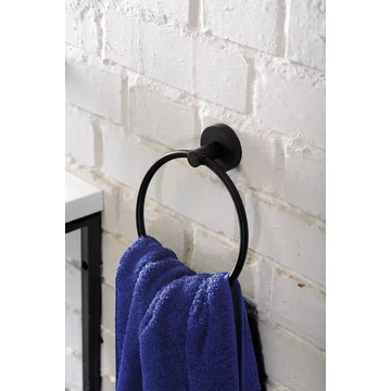 Bemeta Dark Törölközőtartó gyűrű (szögletes), 170x195x55 mm, matt fekete (104104060)