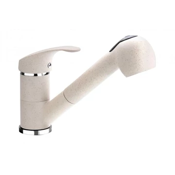 Deante Pepe Kihúzható fejes mosogató csaptelep, homok bézs (BDP 771M)