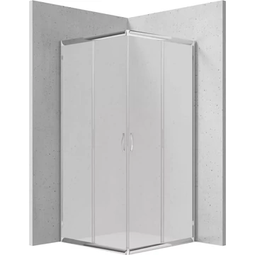 Deante Funkia Szögletes zuhanykabin 90x90 cm, matt üveg + zuhanytálca szett (KYP 641K + KTC 041B)