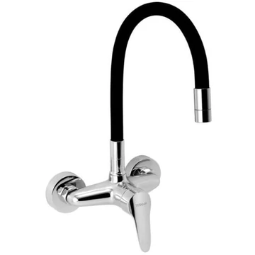 Ferro fali mosogató csaptelep, flexibilis, fekete (94480,0C)