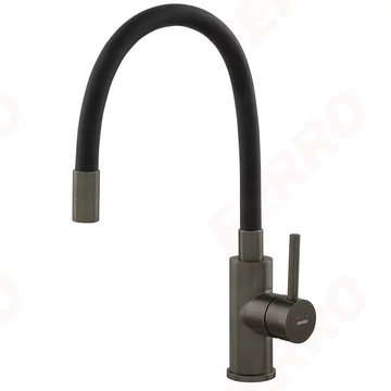 Ferro Zumba Inox álló mosogató csaptelep, gunmetal-fekete (BZA4BSSGM)