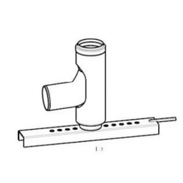 Brilon PPs bekötő könyök tartósínnel, 80 mm / 90° (PBK80)