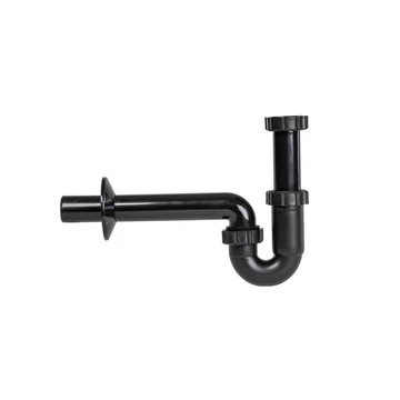 Styron csőszifon 32-es, fekete, leeresztő nélkül (STY-638/32-B)