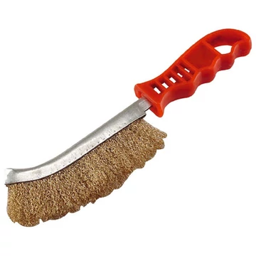 Extol Drótkefe hajlított, műanyag nyéllel, rezezett, 24cm (MAD.960016)