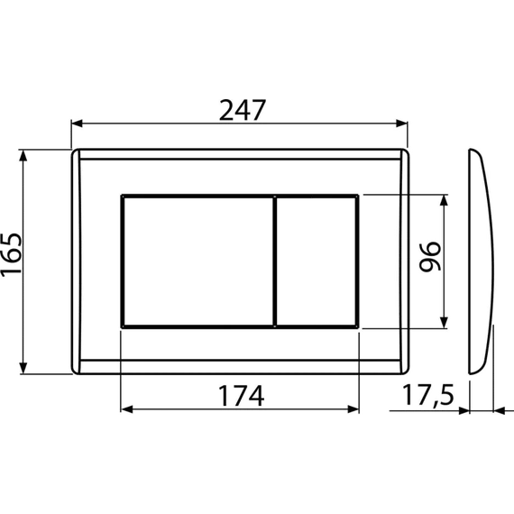 Alcaplast M272 WC tartály nyomólap kétöblítéses matt króm (M272)