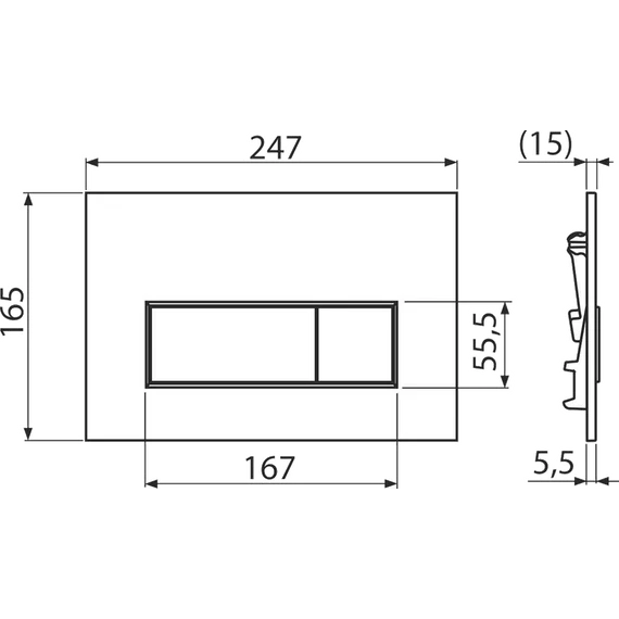 Alcaplast M578 nyomólap, matt fekete (M578)