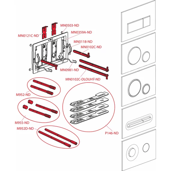 Alcaplast M578 nyomólap, matt fekete (M578)