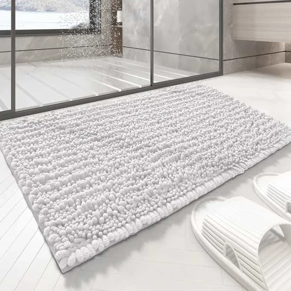 Fürdőszoba szőnyeg, 40x60 cm, fehér (20176752)