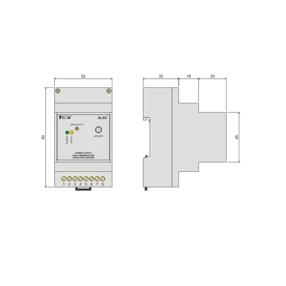 Kapacitív szintérzékelő elektronika, 24 Vac (BPSO2ACT)