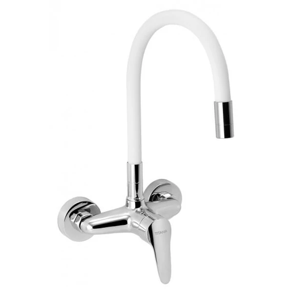 Ferro fali mosogató csaptelep, flexibilis, fehér (94480,0B)