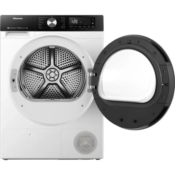 Hisense hőszivattyús szárítógép A+++, Wi-Fi, 9 kg, 64 dB, Inverter motor (DH3S902BW3)
