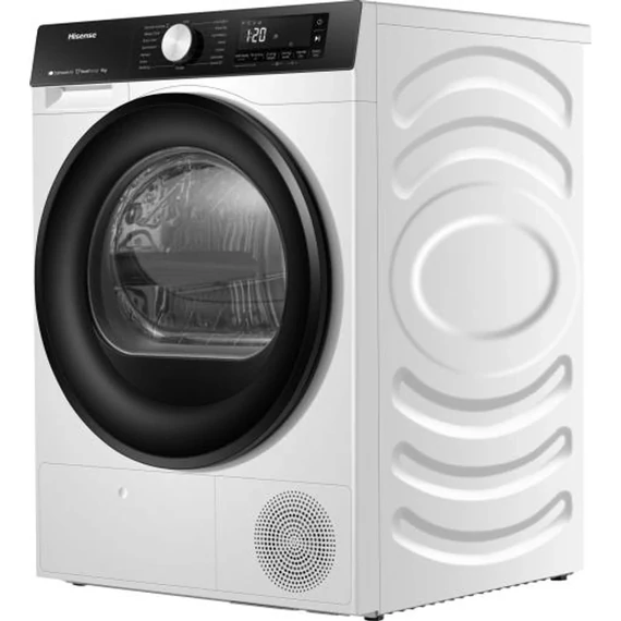 Hisense hőszivattyús szárítógép A+++, Wi-Fi, 9 kg, 64 dB, Inverter motor (DH3S902BW3)