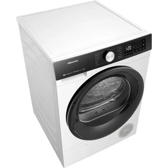 Hisense hőszivattyús szárítógép A+++, Wi-Fi, 9 kg, 64 dB, Inverter motor (DH3S902BW3)