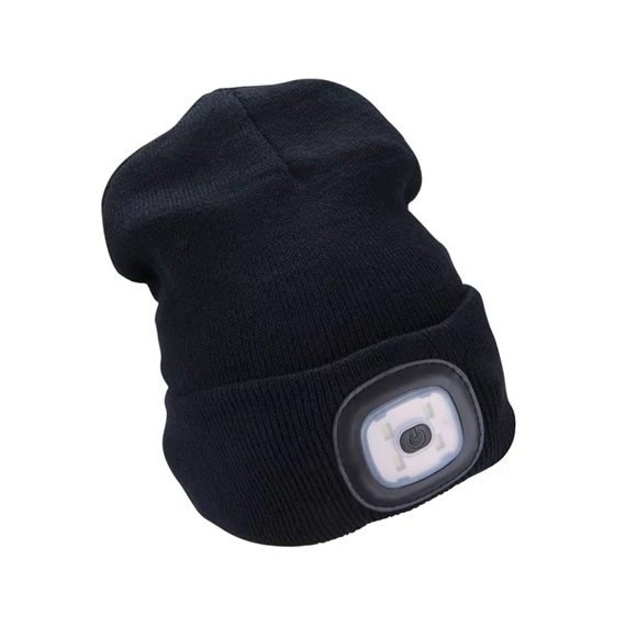 Extol Kötött sapka kivehető LED homloklámpával, fekete (MAD.43199)