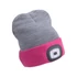 Extol Kötött sapka kivehető LED homloklámpával, szürke-pink (MAD.43197)